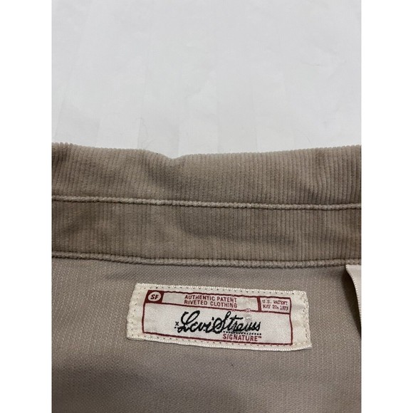 Levi's Women's Corduroy Button Up Collared 3 Button Jacket Size L Tan - Picture 2 of 9